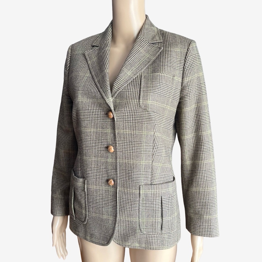 Façonnable Wool-Cashmere Blazer | Suede Elbow Patches | French | S